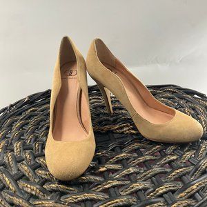 Kelsie Dagger Women's Tan Slip On Stiletto Round Toe Pump Heels Size 9M